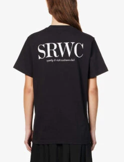 Upper East Side Logo Cotton-jersey T-shirt -VogueVibe Store R04081052 FADEDBLACKWHITE ALT03