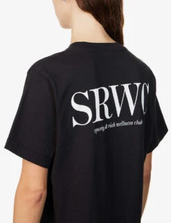 Upper East Side Logo Cotton-jersey T-shirt -VogueVibe Store R04081052 FADEDBLACKWHITE ALT04