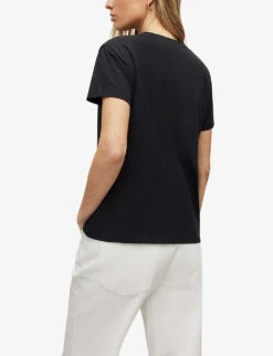 AllSaints Empera Grace Graphic-print Organic-cotton T-shirt -VogueVibe Store R04081533 BLACK ALT03