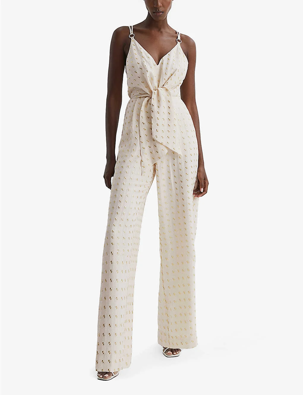 Reiss Scarlet Metallic-embroidery Woven Jumpsuit 4 Reiss Scarlet Metallic-embroidery Woven Jumpsuit - Image 2