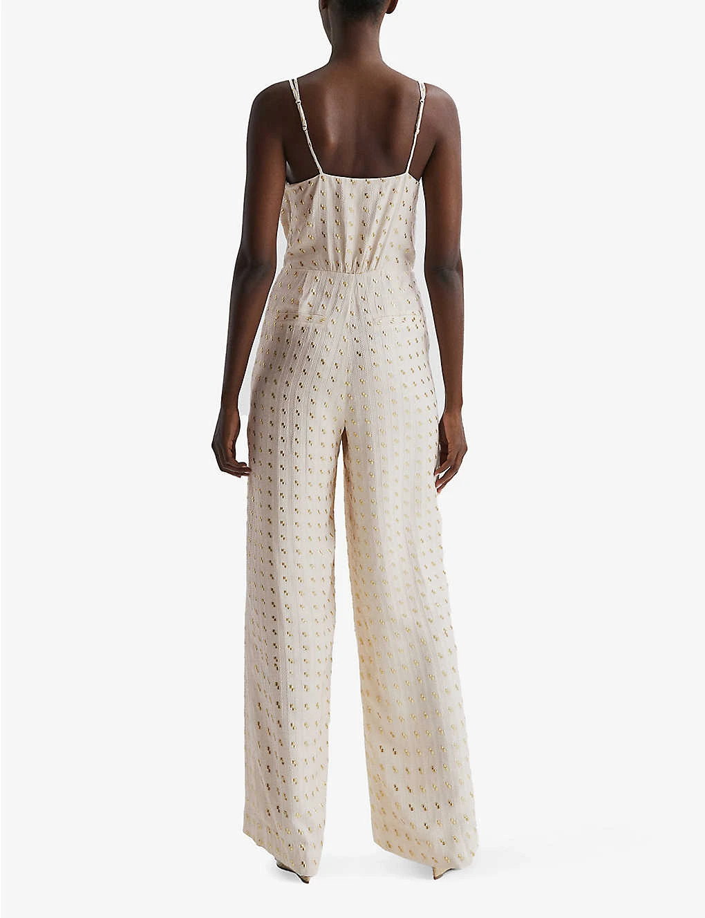 Reiss Scarlet Metallic-embroidery Woven Jumpsuit 6 Reiss Scarlet Metallic-embroidery Woven Jumpsuit - Image 4