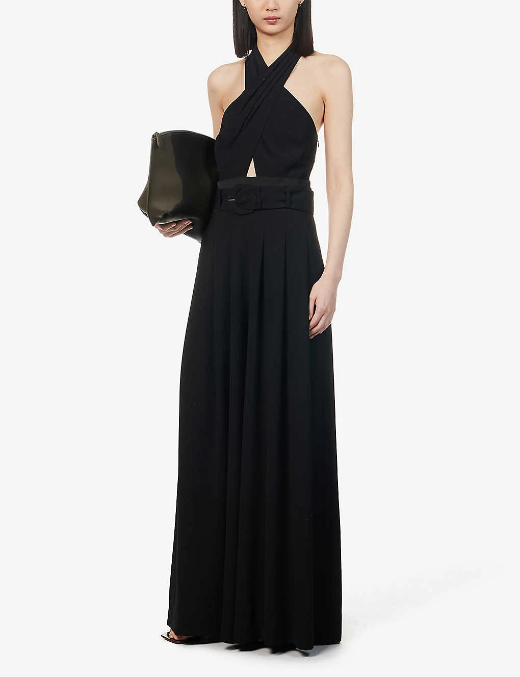 ME AND EM Halter Neck Wide-leg Recycled-polyester Jumpsuit 4 ME AND EM Halter Neck Wide-leg Recycled-polyester Jumpsuit - Image 2