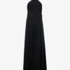 ME AND EM Halter Neck Wide-leg Recycled-polyester Jumpsuit -VogueVibe Store R04084444 BLACK M