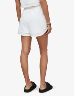 AllSaints Lila Crochet-trim Organic-cotton Shorts 10 AllSaints Lila Crochet-trim Organic-cotton Shorts -VogueVibe Store R04085137 CHALKWHITE ALT03