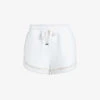 AllSaints Lila Crochet-trim Organic-cotton Shorts -VogueVibe Store R04085137 CHALKWHITE M