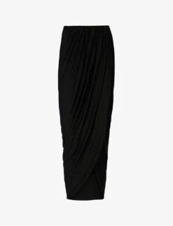AllSaints Aurelia Asymmetric-hem Stretch-woven Midi Skirt