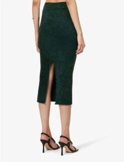 Moonlight Metallic-weave Stretch-woven Midi Skirt 10 Moonlight Metallic-weave Stretch-woven Midi Skirt -VogueVibe Store R04085295 EDEN ALT03
