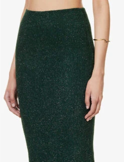 Moonlight Metallic-weave Stretch-woven Midi Skirt 11 Moonlight Metallic-weave Stretch-woven Midi Skirt -VogueVibe Store R04085295 EDEN ALT04