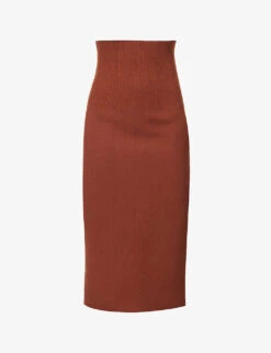 Victoria Beckham Body Slim-fit Stretch-woven Midi Skirt