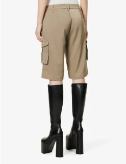 Dune Flap-pocket Stretch-woven Shorts 10 Dune Flap-pocket Stretch-woven Shorts -VogueVibe Store R04086803 SAGE ALT03