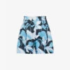 Reiss Sky Floral-print Mid-rise Linen Shorts -VogueVibe Store R04086964 BLUEPRINT M
