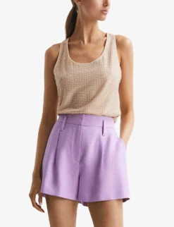 Reiss Brooklyn Scoop-neck Embellished Top -VogueVibe Store R04087057 NUDE ALT02