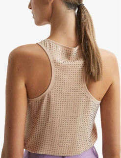 Reiss Brooklyn Scoop-neck Embellished Top -VogueVibe Store R04087057 NUDE ALT03