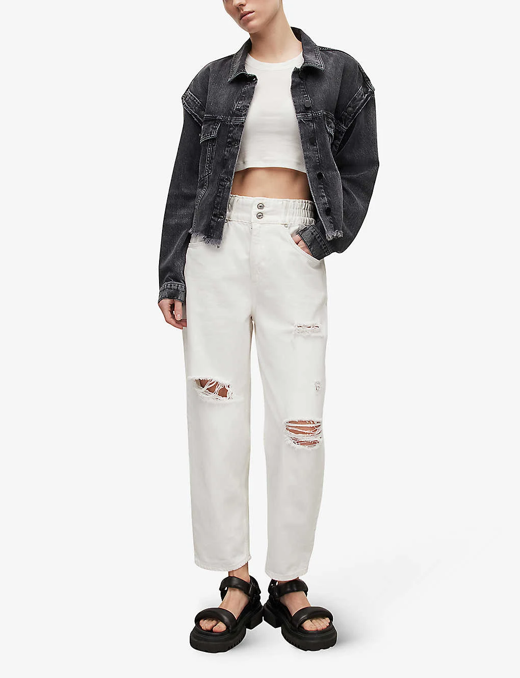 AllSaints Chlo Removable-sleeves Denim Jacket 4 AllSaints Chlo Removable-sleeves Denim Jacket - Image 2