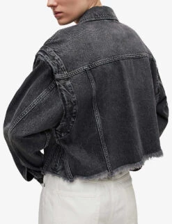 AllSaints Chlo Removable-sleeves Denim Jacket 11 AllSaints Chlo Removable-sleeves Denim Jacket -VogueVibe Store R04087399 WASHEDBLACK ALT03
