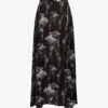 AllSaints Cari Mia Graphic-print Regular-fit Woven Maxi Skirt -VogueVibe Store R04087435 BLACK M