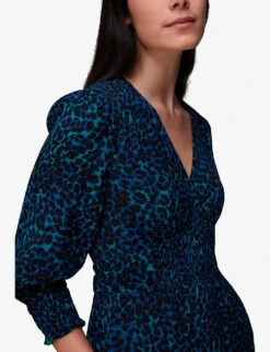 Whistles Leopard-print Tied-back Woven Jumpsuit -VogueVibe Store R04089119 ALT04