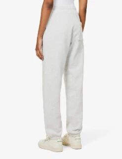 Health Relaxed-fit Cotton-jersey Jogging Bottoms -VogueVibe Store R04090267 HEATHERGRAYMERLOT ALT03