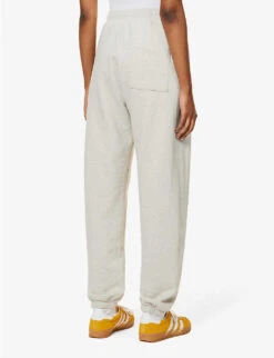 Crown Logo-print Cotton-jersey Jogging Bottoms -VogueVibe Store R04090269 HEATHEROATMEALFOREST ALT03