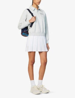 Logo-embroidered Cotton-jersey Polo Shirt -VogueVibe Store R04090275 HEATHERGRAYNAVY ALT01