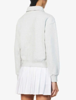 Logo-embroidered Cotton-jersey Polo Shirt -VogueVibe Store R04090275 HEATHERGRAYNAVY ALT03