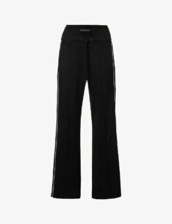 Logo-print Wide-leg High-rise Jersey Jogging Bottoms