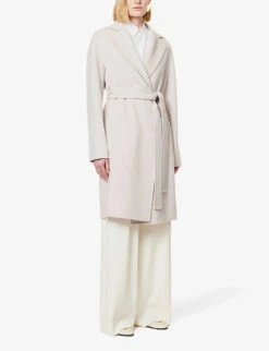 Joseph Walmer Belted Wool And Cashmere-blend Coat -VogueVibe Store R04095089 PUTTY ALT02