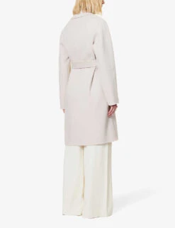 Joseph Walmer Belted Wool And Cashmere-blend Coat -VogueVibe Store R04095089 PUTTY ALT03