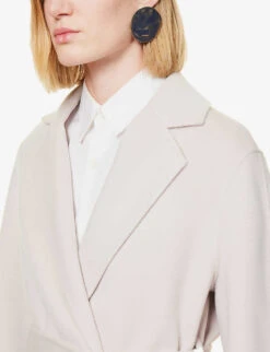 Joseph Walmer Belted Wool And Cashmere-blend Coat -VogueVibe Store R04095089 PUTTY ALT05