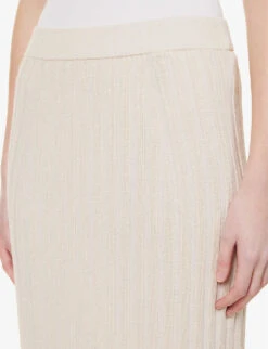 Joseph Split-hem Mid-rise Knitted Midi Skirt 11 Joseph Split-hem Mid-rise Knitted Midi Skirt -VogueVibe Store R04095426 BLUSH ALT04