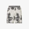 Joseph Floral-pattern Split-hem Knitted Shorts -VogueVibe Store R04095458 BLACKCOMBO M
