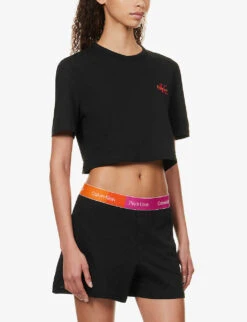 Calvin Klein This Is Love Logo-embroidered Cotton-jersey Set -VogueVibe Store R04097685 BLACK ALT02