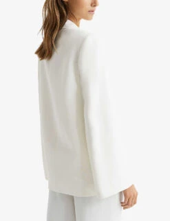 Reiss Yana Tuxedo-style Woven Cape -VogueVibe Store R04098638 CREAM ALT03