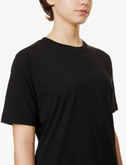 Dries Van Noten Boxy-fit Round-neck Cotton-jersey T-shirt 11 Dries Van Noten Boxy-fit Round-neck Cotton-jersey T-shirt -VogueVibe Store R04100277 BLACK ALT04