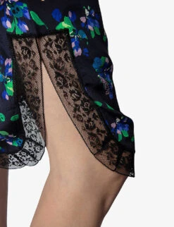 Zadig & Voltaire Jozy Floral-print Silk Midi Shirt 11 Zadig & Voltaire Jozy Floral-print Silk Midi Shirt -VogueVibe Store R04101048 NOIR ALT04