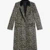 Ted Baker Leeroi Leopard-print Single-breasted Woven Coat -VogueVibe Store R04101174 BLACK M