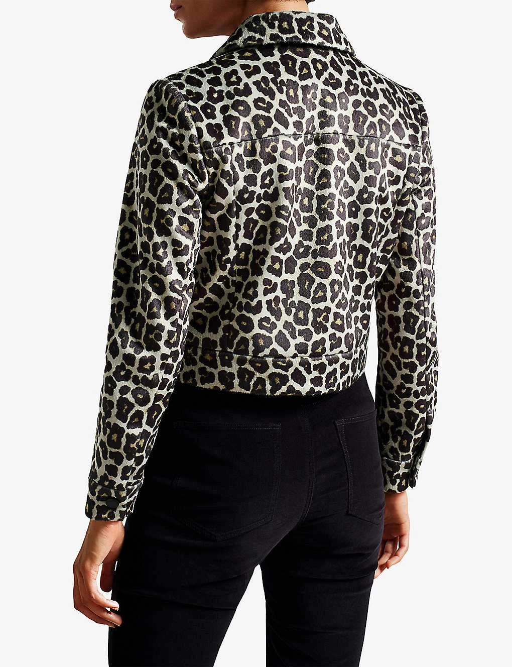 Ted Baker Pelham Leopard-print Cropped Woven Jacket 6 Ted Baker Pelham Leopard-print Cropped Woven Jacket - Image 4