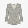 Maje Sequin-embellished Stretch-woven Playsuit -VogueVibe Store R04101533 NOIRGRIS M