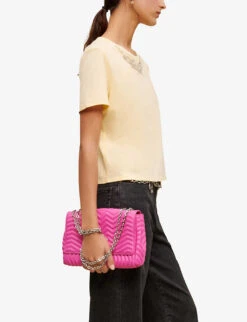 Maje Embellished-neckline Cotton-jersey T-shirt 9 Maje Embellished-neckline Cotton-jersey T-shirt -VogueVibe Store R04101721 JAUNESORANGES ALT02