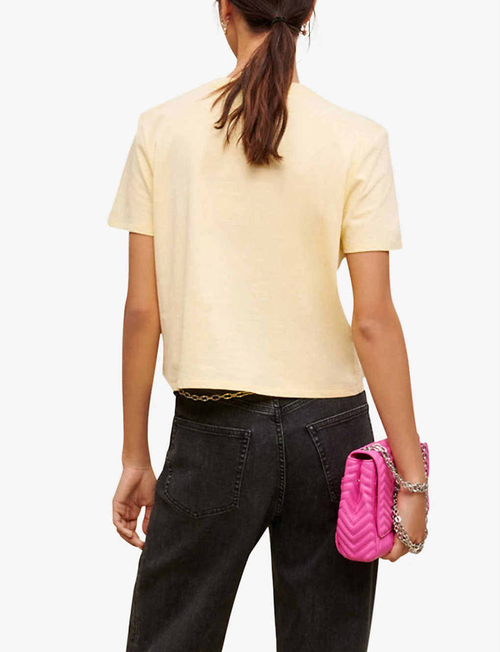 Maje Embellished-neckline Cotton-jersey T-shirt 6 Maje Embellished-neckline Cotton-jersey T-shirt - Image 4