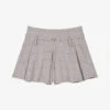 Maje Iarreau Checked Frilled Stretch-wool Blend Shorts -VogueVibe Store R04101748 NOIRGRIS M
