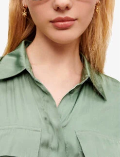 Maje Paicy Floral-print Balloon-sleeved Cotton Jumpsuit -VogueVibe Store R04101862 VERTS ALT04