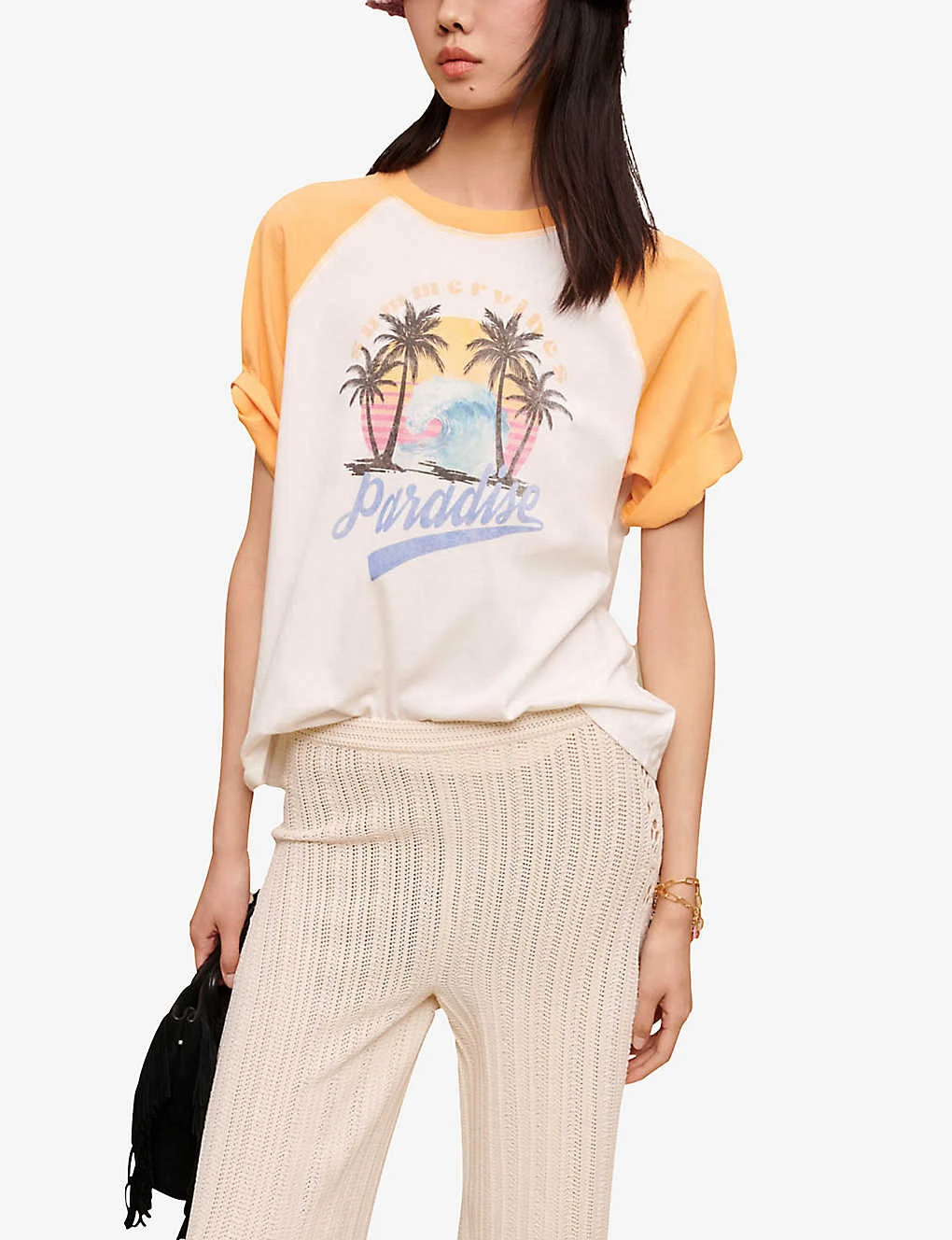 Maje Sunrise Graphic-print Relaxed-fit Cotton T-shirt 5 Maje Sunrise Graphic-print Relaxed-fit Cotton T-shirt - Image 3