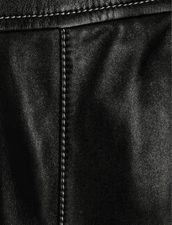 CLAUDIE PIERLOT Contrast-stitched Leather Overalls -VogueVibe Store R04103267 NOIRGRIS ALT04