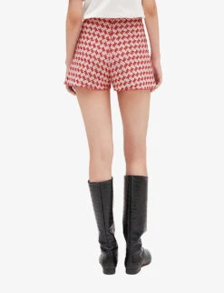 CLAUDIE PIERLOT Houndstooth-print Tweed Knitted Shorts -VogueVibe Store R04103324 DIVERS ALT03