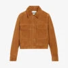 CLAUDIE PIERLOT Cleen Patch-pocket Cropped-length Suede Jacket 1 CLAUDIE PIERLOT Cleen Patch-pocket Cropped-length Suede Jacket -VogueVibe Store R04103402 BRUNS M