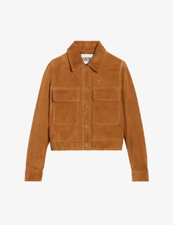 CLAUDIE PIERLOT Cleen Patch-pocket Cropped-length Suede Jacket