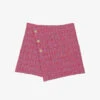 Maje Jolia Checked Asymmetric Tweed Mini Skirt