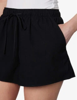 Moretti Mid-rise Cotton Shorts 11 Moretti Mid-rise Cotton Shorts -VogueVibe Store R04104259 BLACK ALT04