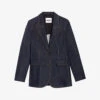 CLAUDIE PIERLOT Vintage Single-breasted Stretch-denim Blazer